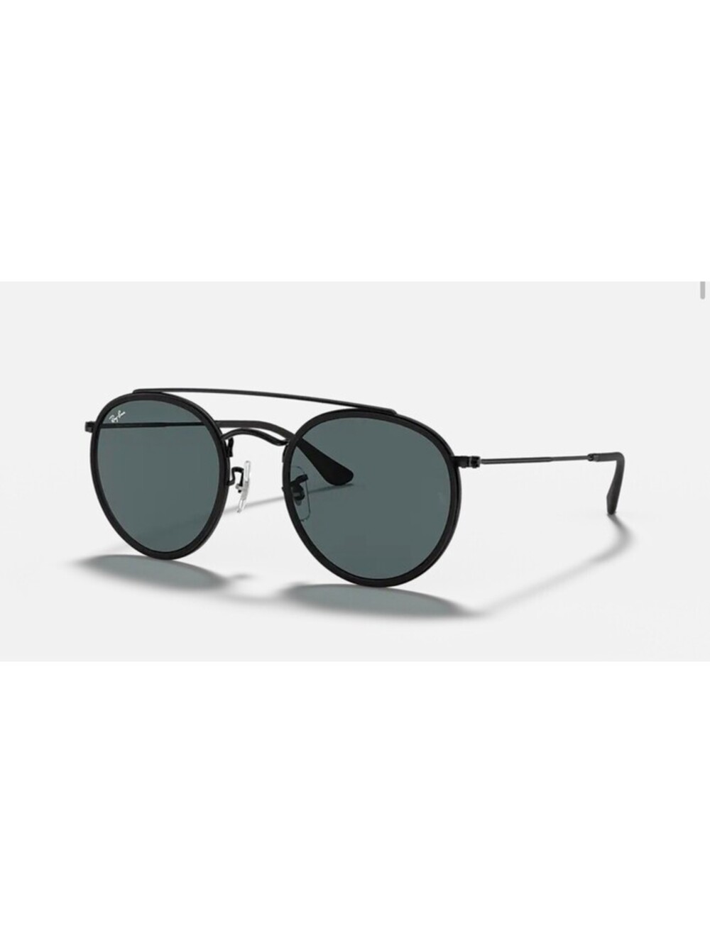 Ray-Ban Round Double Bridge Sunglasses In Black